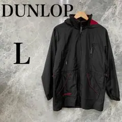 DUNLOP レディース L 黒 赤ロゴ スポーツMIX トレーナー 古着のサムネイル