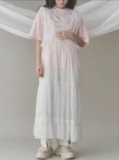 merry jenny チュールフリルレイヤードワンピース