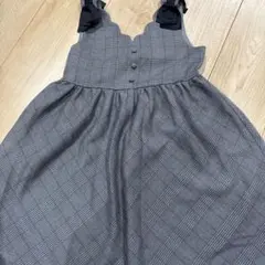 anyFAM 130cm グレー チェック柄 ノースリーブワンピース