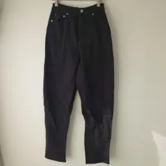 人気 H&M Sサイズ ブラックデニム バレルフォルムパンツ