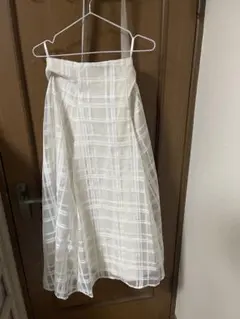 GRL チェック柄シアーフレアスカート