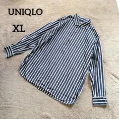 【ユニクロ】エクストラファインコットンブロードプルオーバーストライプシャツ XL