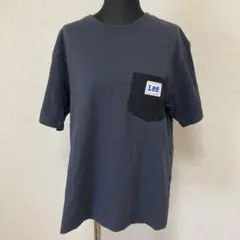 Lee 半袖Tシャツ ダークグレー 左胸ポケット付き