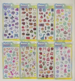 【新品未開封】ぷっくりシール8枚セット 立体　ゆめかわ　ユニコーン　デザート