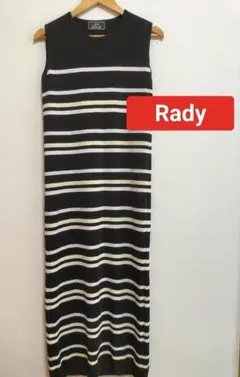 Radyレディー　ノースリーブニットワンピース　ボーダー