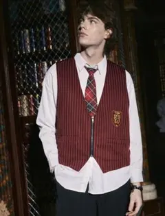 SHEIN Harry Potter メンズ ジッパーアップ ジャケット 赤のサムネイル