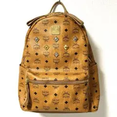 正規品・カード付MCM リュック スターク コニャックMサイズ スタッズ