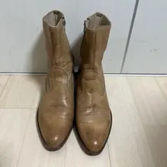 ブラウン　ベージュ ウエスタンブーツ　ヒールブーツ