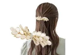 パール フラワー ヘアアクセサリー ヘアクリップ