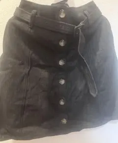 NICECLAP 台形 スカート 黒 ベルト デニム