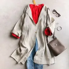 美品▲定価2.8万▲BLIND BIRD ブラインドバード//リネンコート▲麻