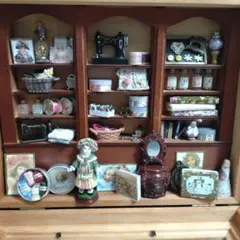 ミニチュアドール用ディスプレイ棚.アンティーク風.ハンドメイド.小物
