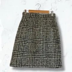 a2796＊VIVACUTE＊ニットスカート S 黒白 チェック 秋冬 ガーリー