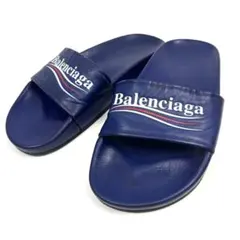 BALENCIAGA バレンシアガ ロゴ サンダル レザー ブルー 青のサムネイル