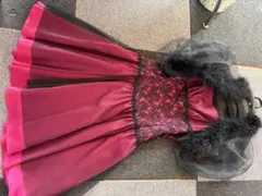 ワインレッド パーティードレス フレアスカート