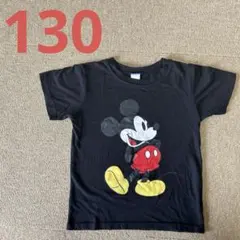 ミッキーマウス　Tシャツ　130 黒　西松屋　こども