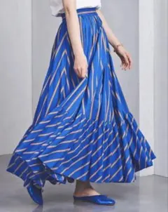 完売ユナイテッドアローズ　UWCS ストライプ ティアード マキシスカート