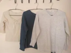 IEDIT prideglide Vネック ニット×カットソー3点セット