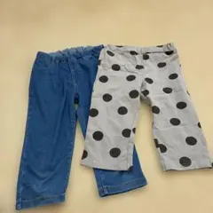 ハーフパンツ 120cm ドット柄 デニム