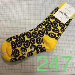 新品未使用品 ハッピーソックス 靴下 にっこ 黄色
