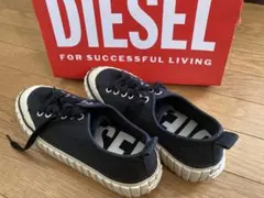 DIESEL厚底　ローカット　キャンバス　ブラック　23.5〜24.0cm