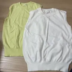 GU ノースリーブニット ホワイト・イエロー　2枚セット