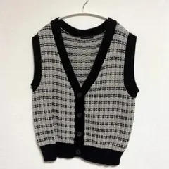 JEANASIS ニットベスト チェック柄のサムネイル