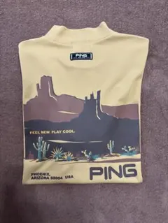 PING ゴルフウェア モックネックシャツ ベージュ