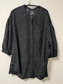 【コメント必須】globalwork ジャガード　ブラウス　チュニック　シアー