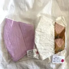マスクカバー2点セット　大人サイズ　ハンドメイド　感染対策　花粉症