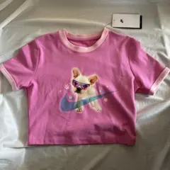 Nike プリント クロップドTシャツ ピンク