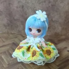 A257ミニチュアドール（ぷちリカちゃんサイズ）ドレス、ヘアバンド、パンツのサムネイル