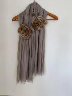 FENDI 花モチーフ ストール ベージュ