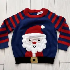 美品　クリスマス　サンタ柄　セーター　size70