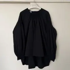Dries Van Noten プルオーバーギャザーブラウス ブラック 36のサムネイル
