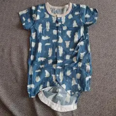 【70～80cm】クマ柄ロンパース