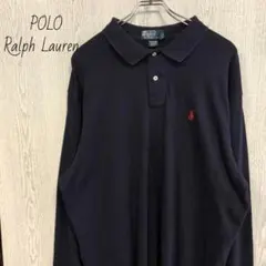 POLO　ポロラルフローレン　ポニー　刺繍ロゴ　ポロシャツ　長袖　古着　90s