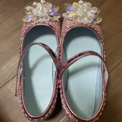 ピンク フォーマルシューズ フラワー装飾　19-20センチ