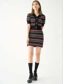 【Snidel】セパレートセットアップボーダーニットワンピース