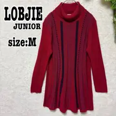 ロブジェ タートルネックニット セーター チュニック M レッド