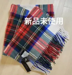 【新品タグ付き】カシミヤ 赤タータンチェック ストール さらふわ