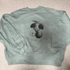 サマンサモスモス　フルーツプリント ミントグリーンのトレーナー　裏起毛