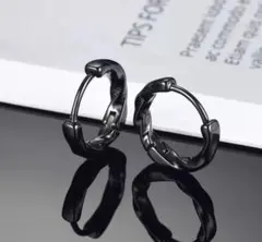 フープピアス メンズ シルバー ステンレス シンプル 男女兼用 リングピアス