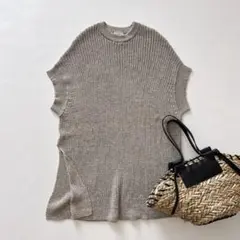 イエナ ポリ リネン クルーネック ニット フレンチスリーブ 半袖 サマーニットのサムネイル
