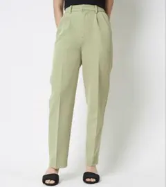 【新品】ライトグリーン ベーシックタッグパンツ スラックス ハイウエスト