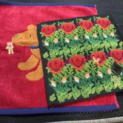 ANNA SUI 花柄タオルハンカチ他１枚