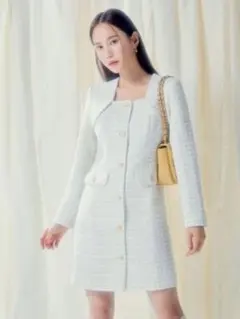 LILY BROWN ホワイト ツイード セットアップ