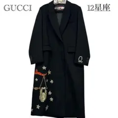 【GUCCI】美品VOGUE Taiwan 12星座　ロングコート46 黒グッチのサムネイル