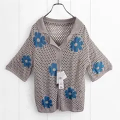 新品 半袖カーディガン 3L 大きいサイズ 花柄 未使用 c2192