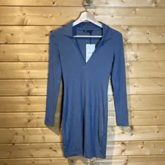●新品　ZARA リブ　長袖ワンピース